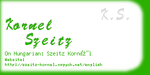 kornel szeitz business card